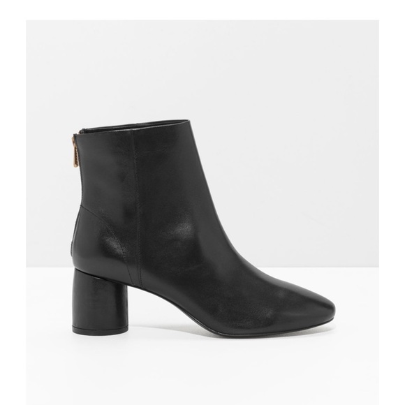 & Other Stories Shoes - & other stories leather cylinder heel boots